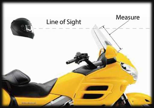 Choose a Windbender Adjustable Motorcycle Windshield by Measuring your Line-of-Sight